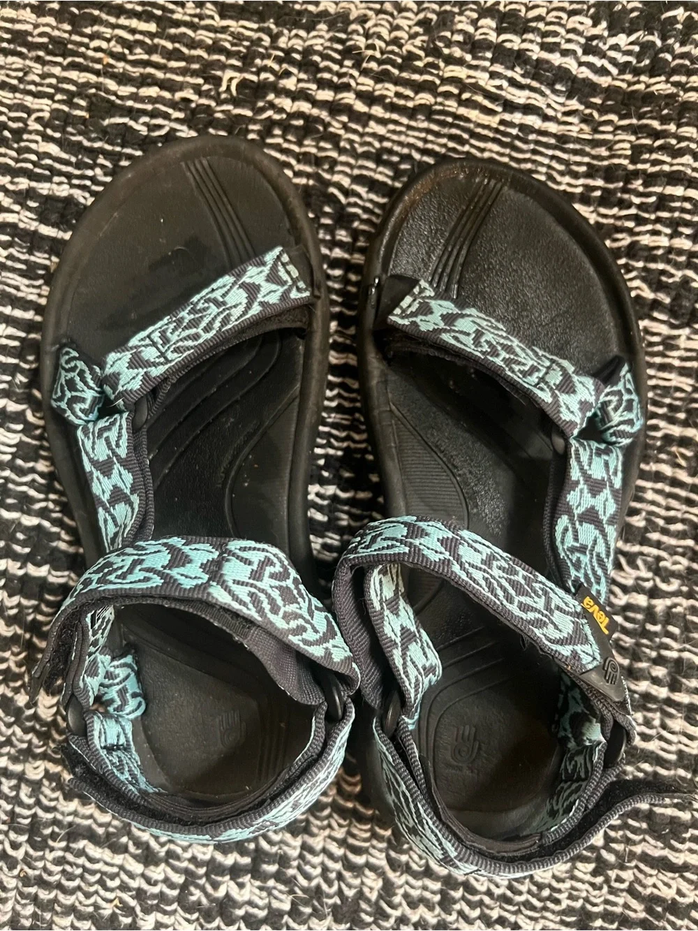 Teva Women’s Sport Sandals in Black and Teal Pattern